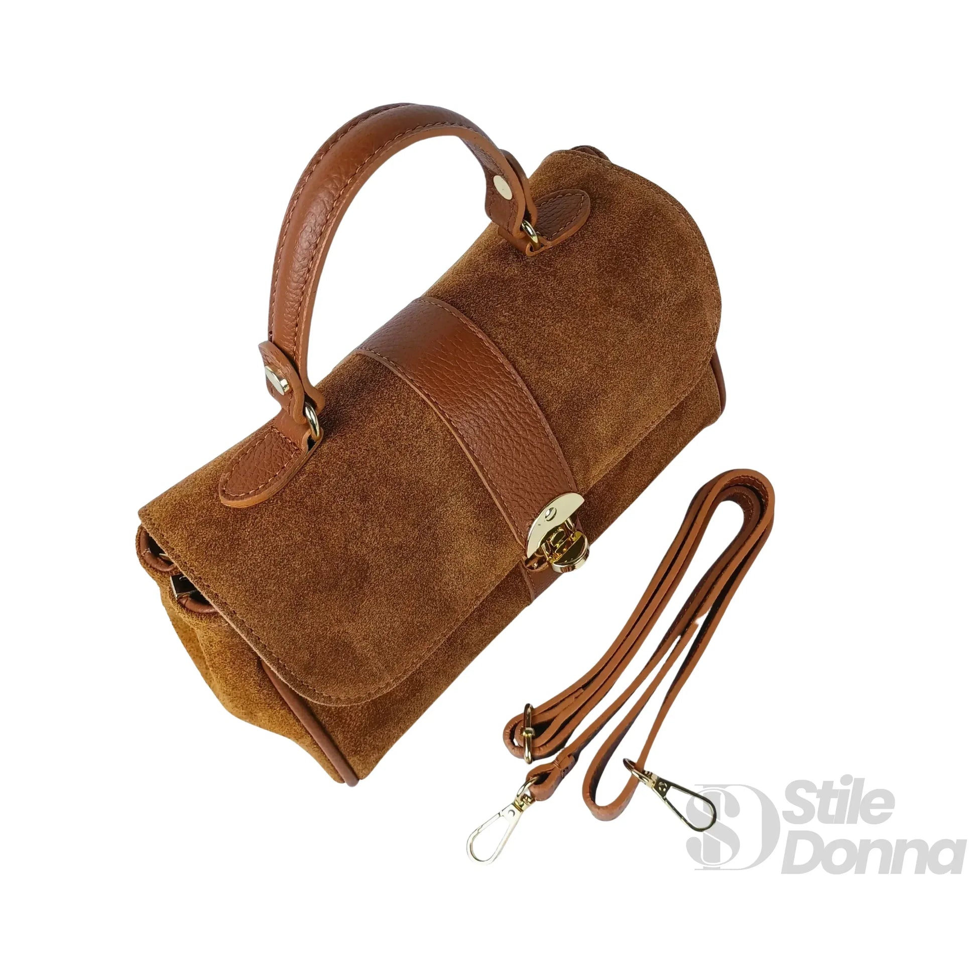 Borsa Venezia ecopelle scamosciata – dettaglio chiusura