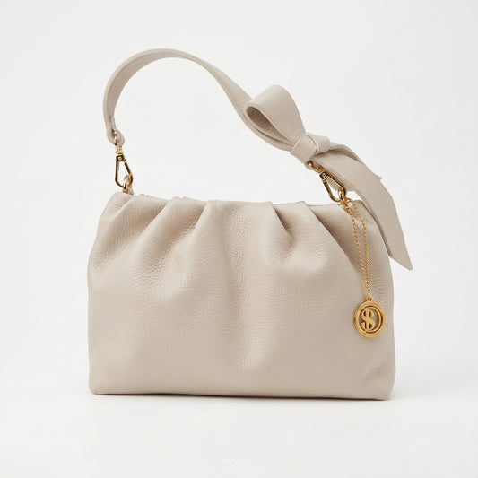 Borsa Verona vera pelle artigianale italiana con accessori dorati – vista laterale