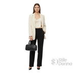 Borsa a Cilindro Intrecciata in Ecopelle Nera con Fodera Microfibra - Stile Donna Bags