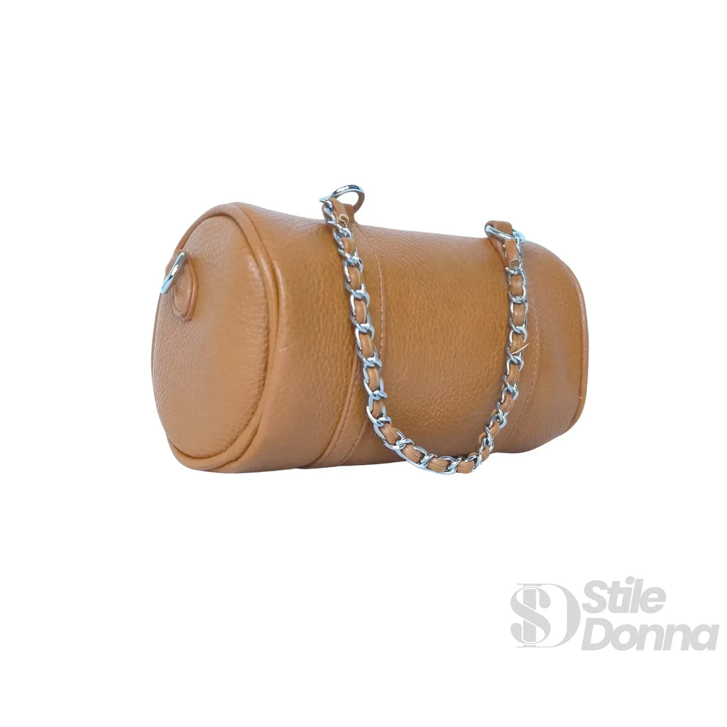 Stile Donna borsa a cilindro ecopelle – dettaglio manico
