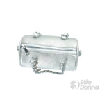 Borsa a Cilindro con Doppio Manico in Ecopelle Design Architettonico - Stile Donna Bags