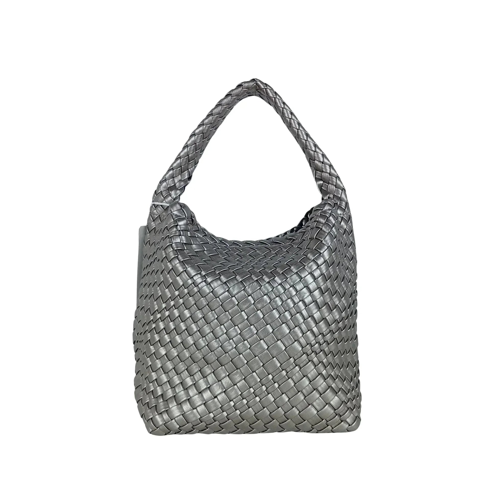Stile Donna borsa a mano ecopelle intrecciata con tracolla regolabile donna – vista frontale