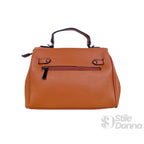 Borsa a Mano in Ecopelle Marrone con Tracolla Rimovibile - Stile Donna Bags