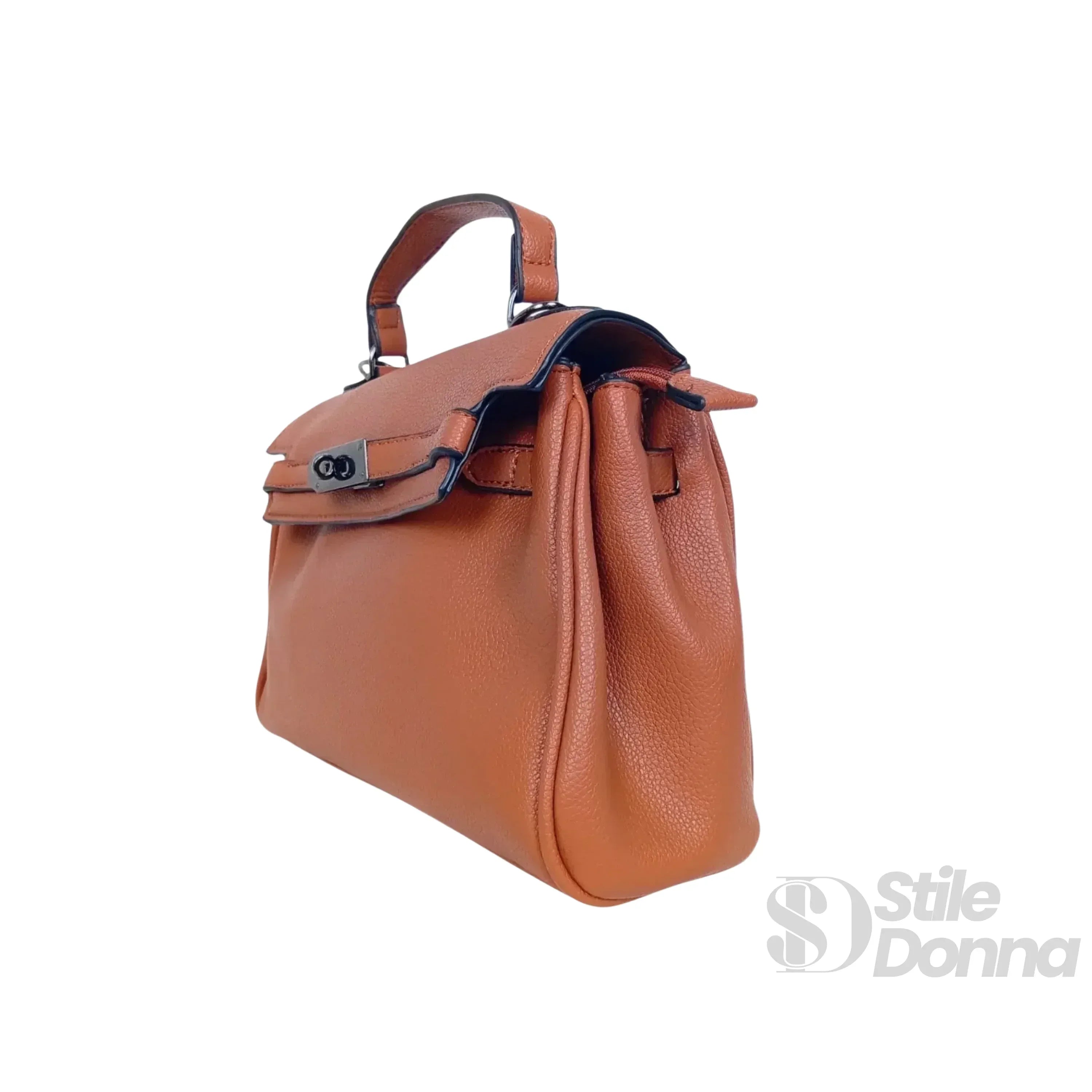Stile Donna borsa a mano ecopelle marrone con tracolla rimovibile – interno e tasche