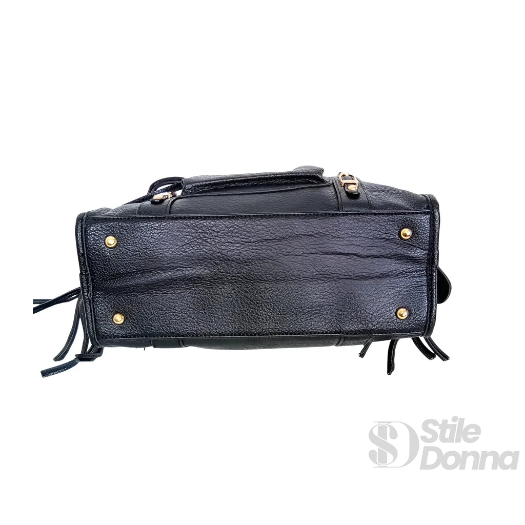 Borsa In Ecopelle Con Ferrure Dorata | Insieme con accessori | ecopelle | Nero