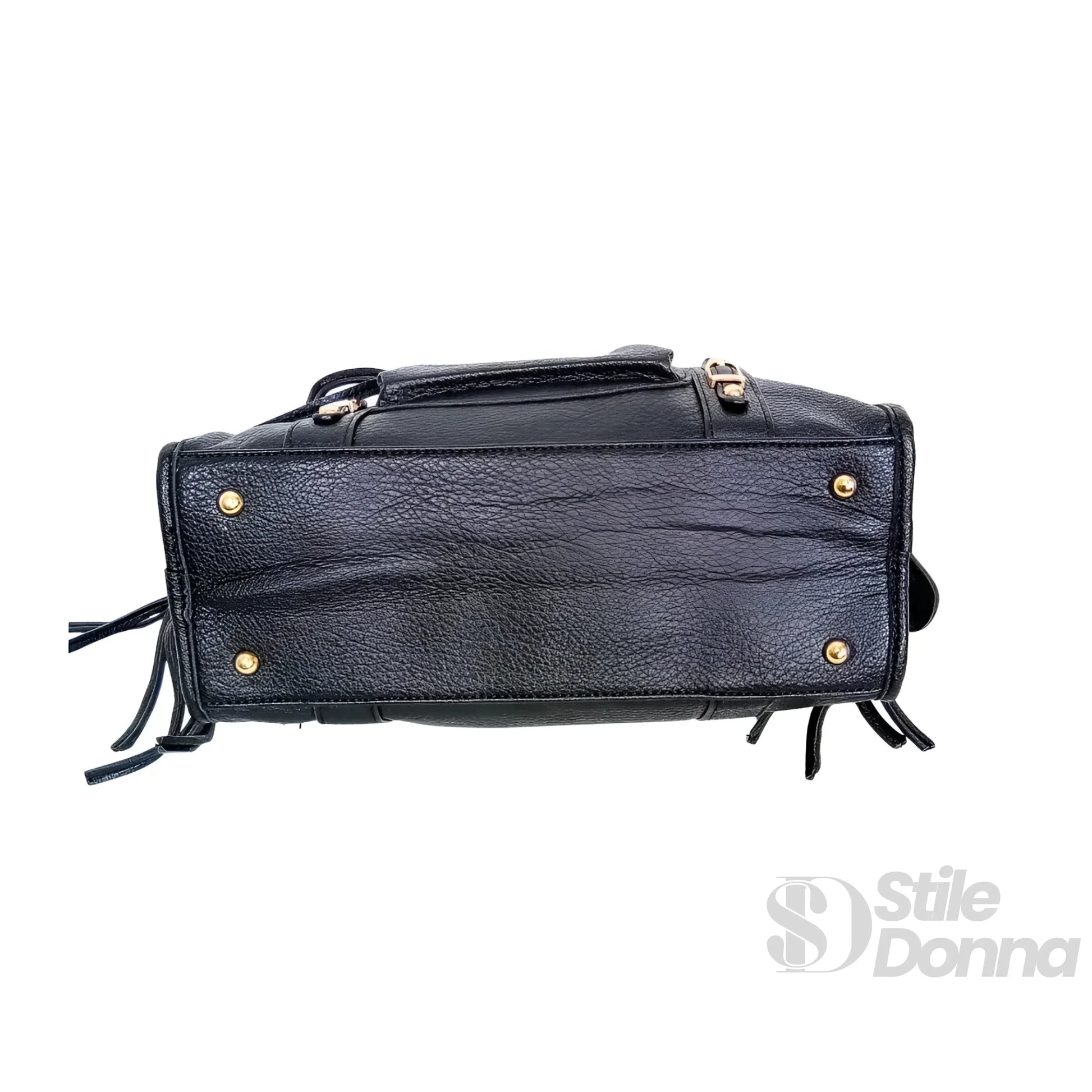 Borsa In Ecopelle Con Ferrure Dorata | Insieme con accessori | ecopelle | Nero