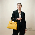 Borsa a Mano in Ecopelle con Dettagli in Metallo Argentato - Stile Donna Bags