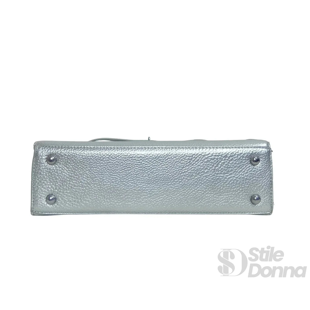 Stile Donna borsa a mano ecopelle gialla con dettagli argentati – vista supplementare 5