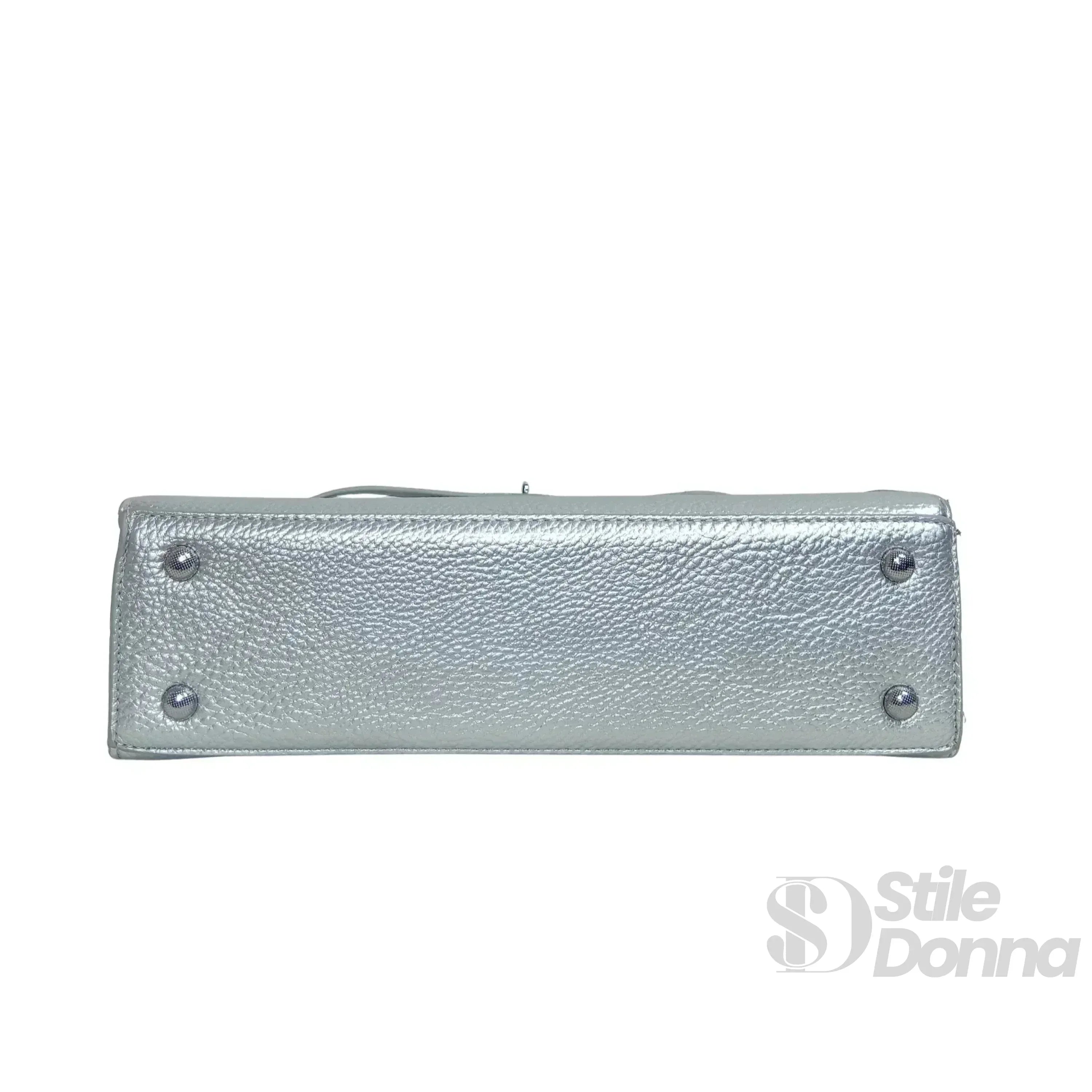 Stile Donna borsa a mano ecopelle gialla con dettagli argentati – vista supplementare 5