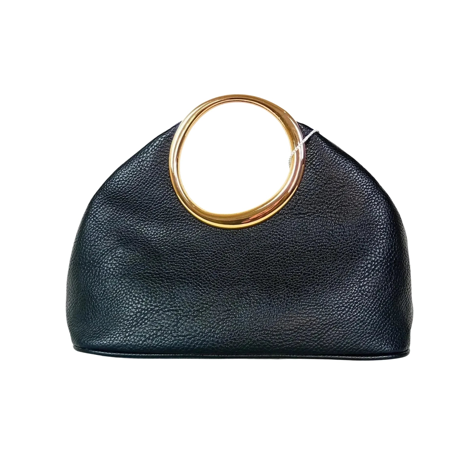 Borsa A Mano In Ecopelle Con Manico Circolare Oro | Vista posteriore | ecopelle | Grigio