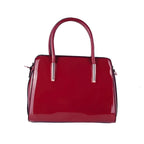 Borsa a Mano in Pelle Verniciata Lucida con Dettagli Dorati - Stile Donna Bags