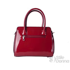 Borsa a Mano in Pelle Verniciata Lucida con Dettagli Dorati - Stile Donna Bags