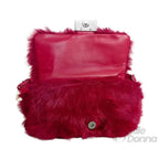 Borsa a Mano in Pelliccia Sintetica Fucsia con Manico e Chiusura Magnetica - Stile Donna Bags