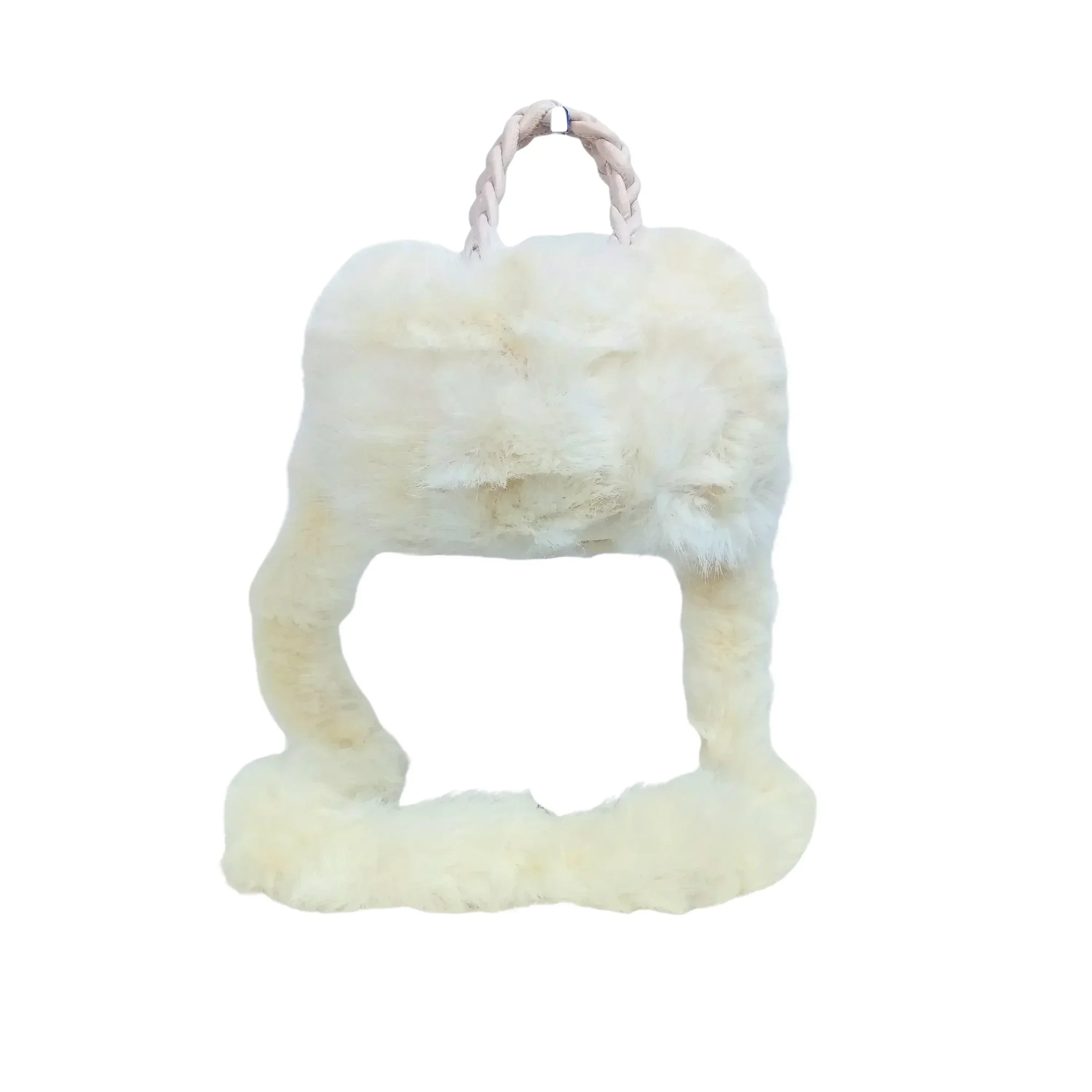 Stile Donna borsa a mano pelliccia sintetica chiusura a cerniera – dettaglio esterno