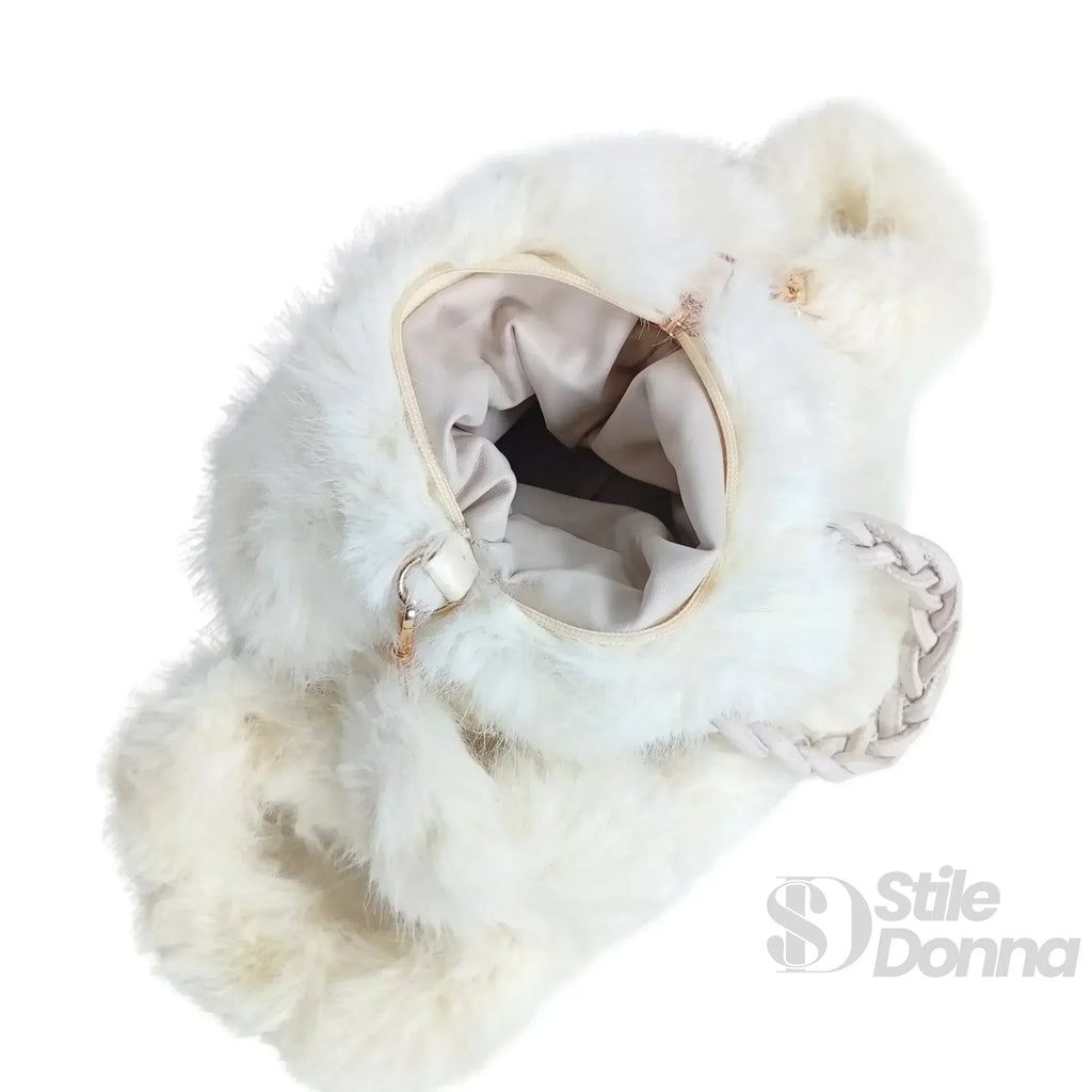 Stile Donna borsa a mano pelliccia sintetica donna – borsa indossata