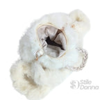 Borsa a Mano in Pelliccia Sintetica con Manico e Chiusura a Cerniera - Stile Donna Bags