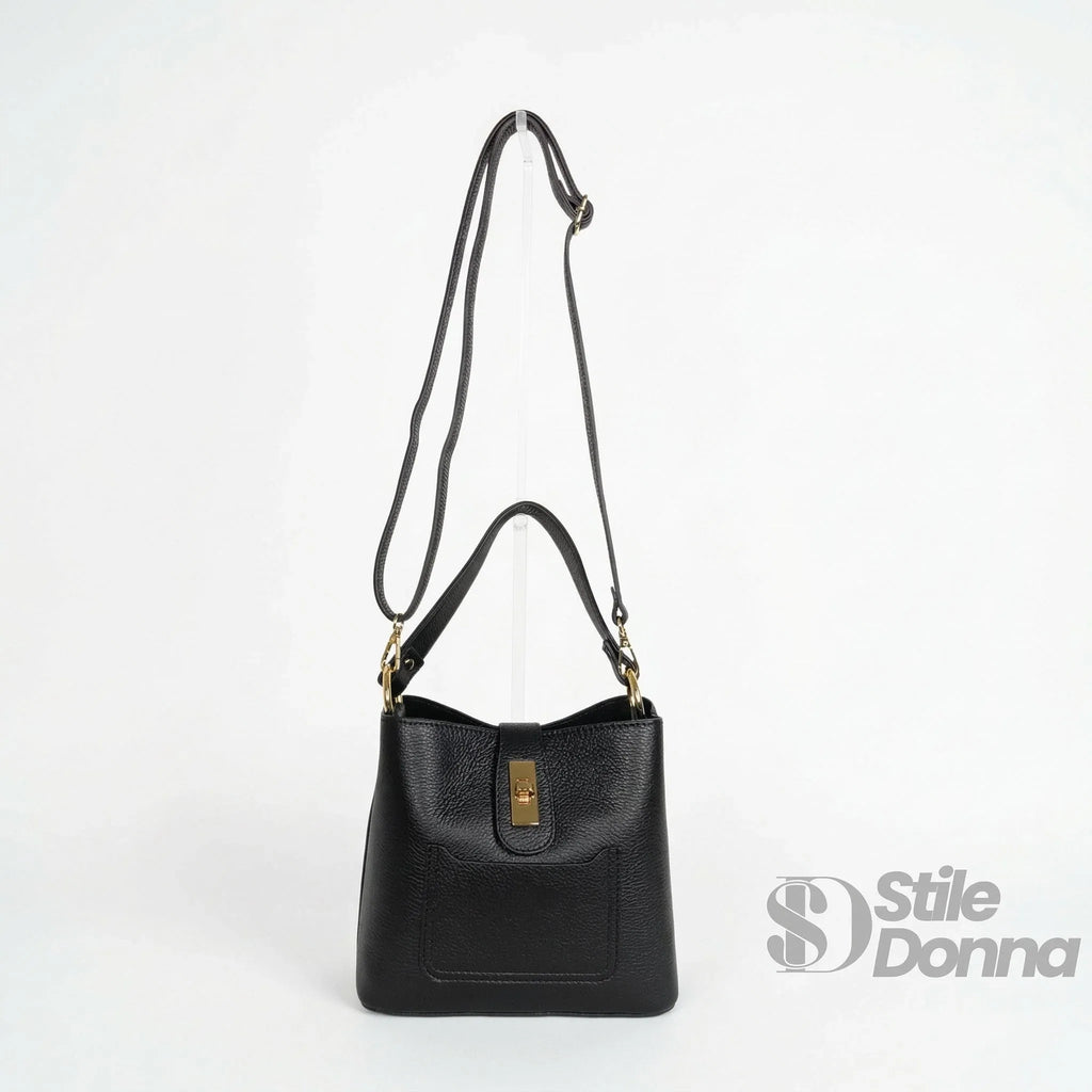 Stile Donna borsa a mano vera pelle italiana – dettaglio chiusura