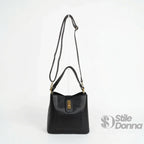 Borsa a Mano in Vera Pelle Italiana con Dettagli Dorati - Stile Donna Bags