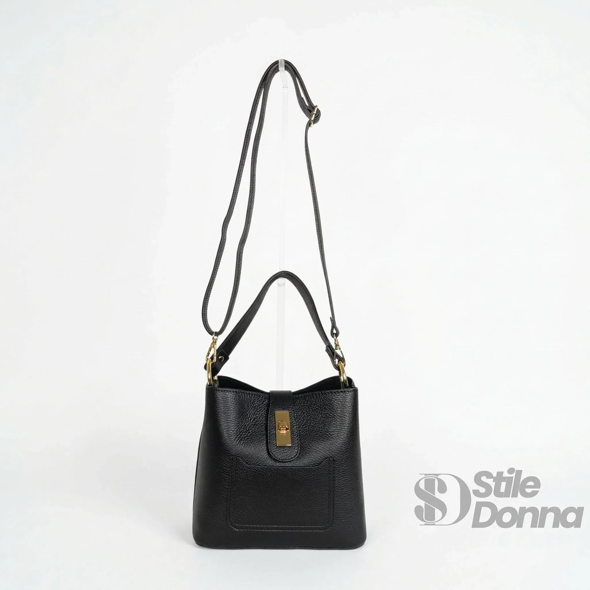 Stile Donna borsa a mano vera pelle italiana – dettaglio chiusura