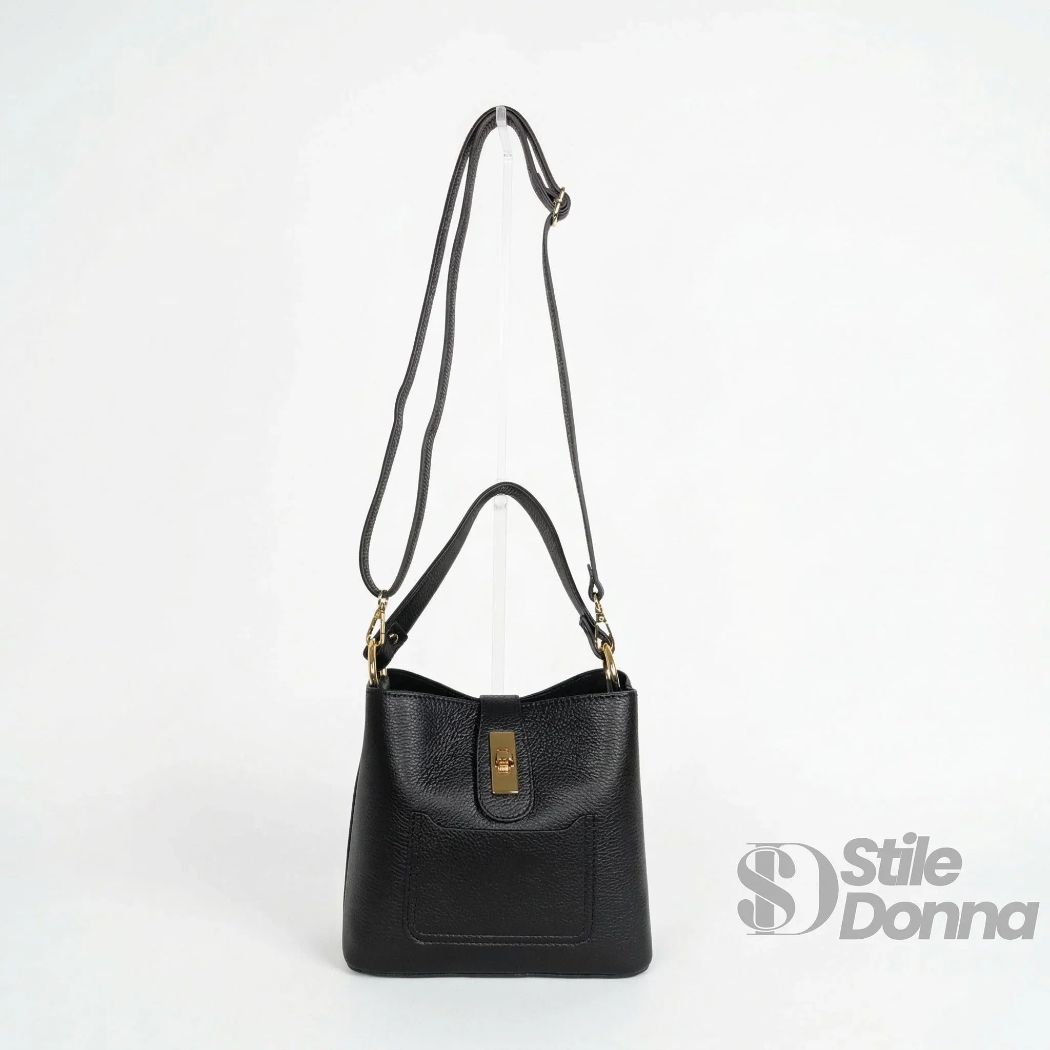 Stile Donna borsa a mano vera pelle italiana – dettaglio chiusura