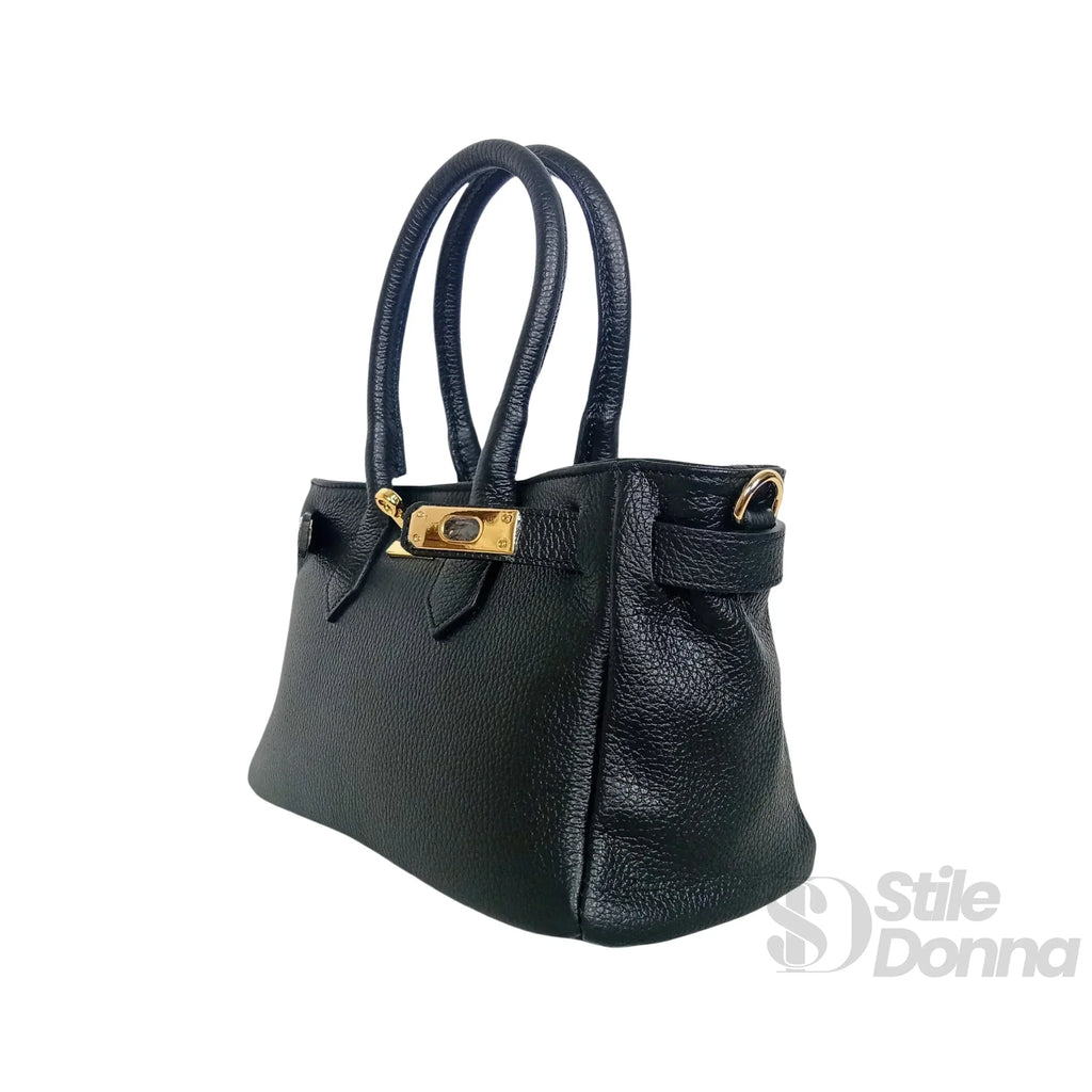 Stile Donna borsa a mano vera pelle made in Italy donna – borsa indossata