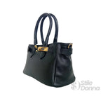 Borsa a Mano in Vera Pelle Made in Italy con Hardware Dorato - Stile Donna Bags