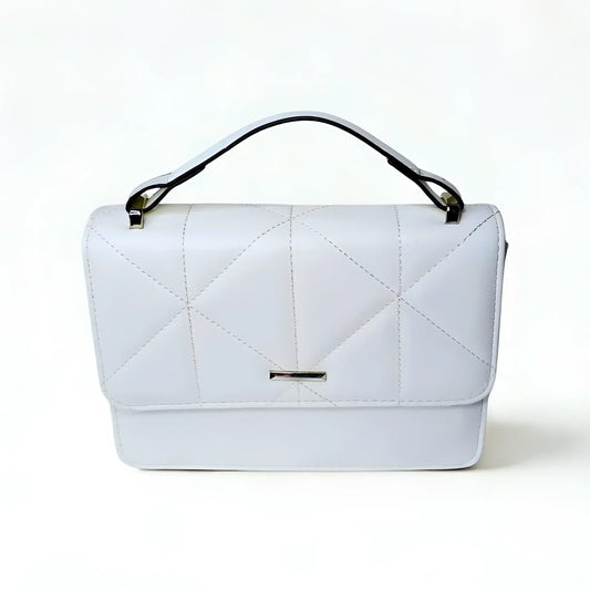 Stile Donna borsa a mano ecopelle bianca elegante e versatile donna – vista frontale