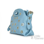 Borsa a Spalla con Occhielli Circolari Dorati in Ecopelle - Stile Donna Bags