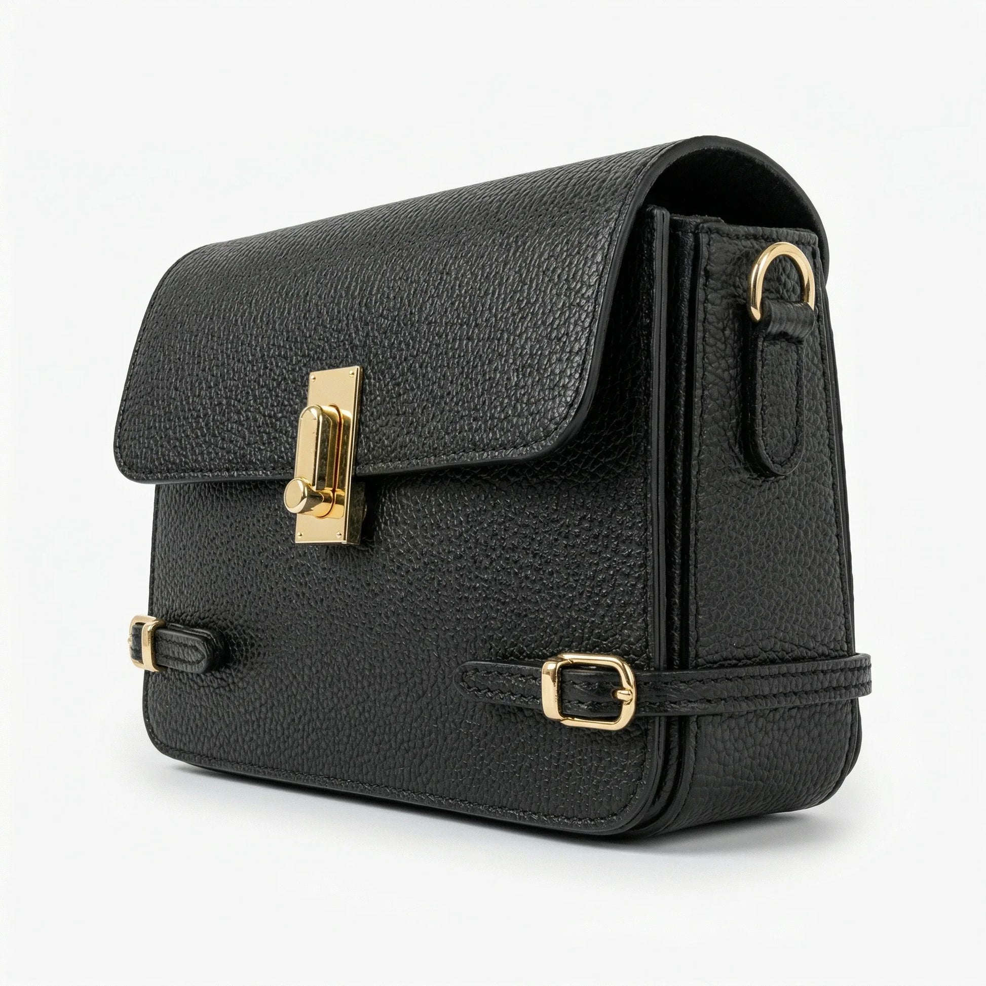 Buckle Up borsa a tracolla vera pelle regolabile – vista laterale
