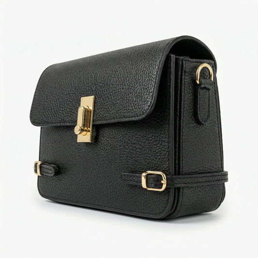 Buckle Up borsa a tracolla vera pelle regolabile – vista laterale