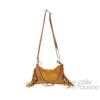 Borsa a Tracolla Camilla Boho in Pelle Scamosciata con Frange - Stile Donna Bags