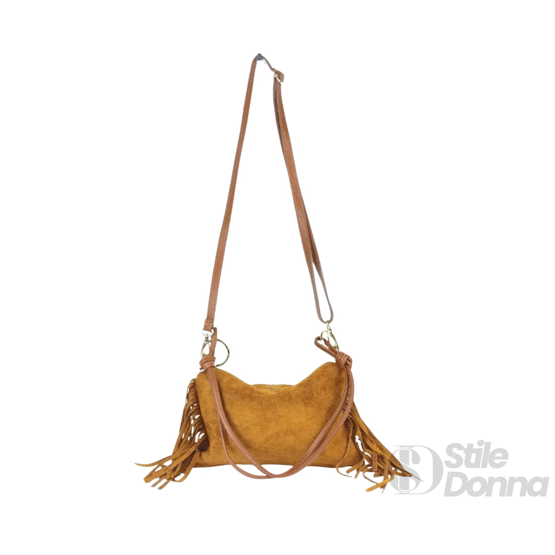 Stile Donna borsa a tracolla Camilla Boho pelle scamosciata – dettaglio chiusura