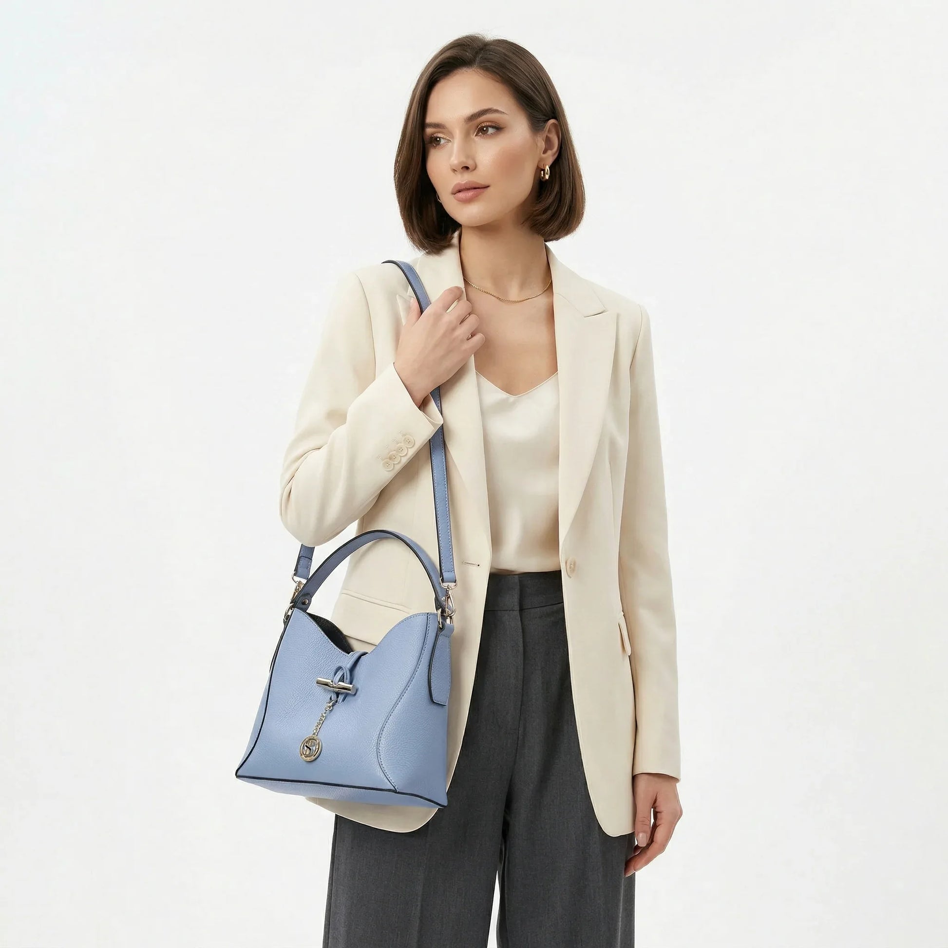 Lorenza borsa a tracolla vera pelle elegante – dettaglio manico