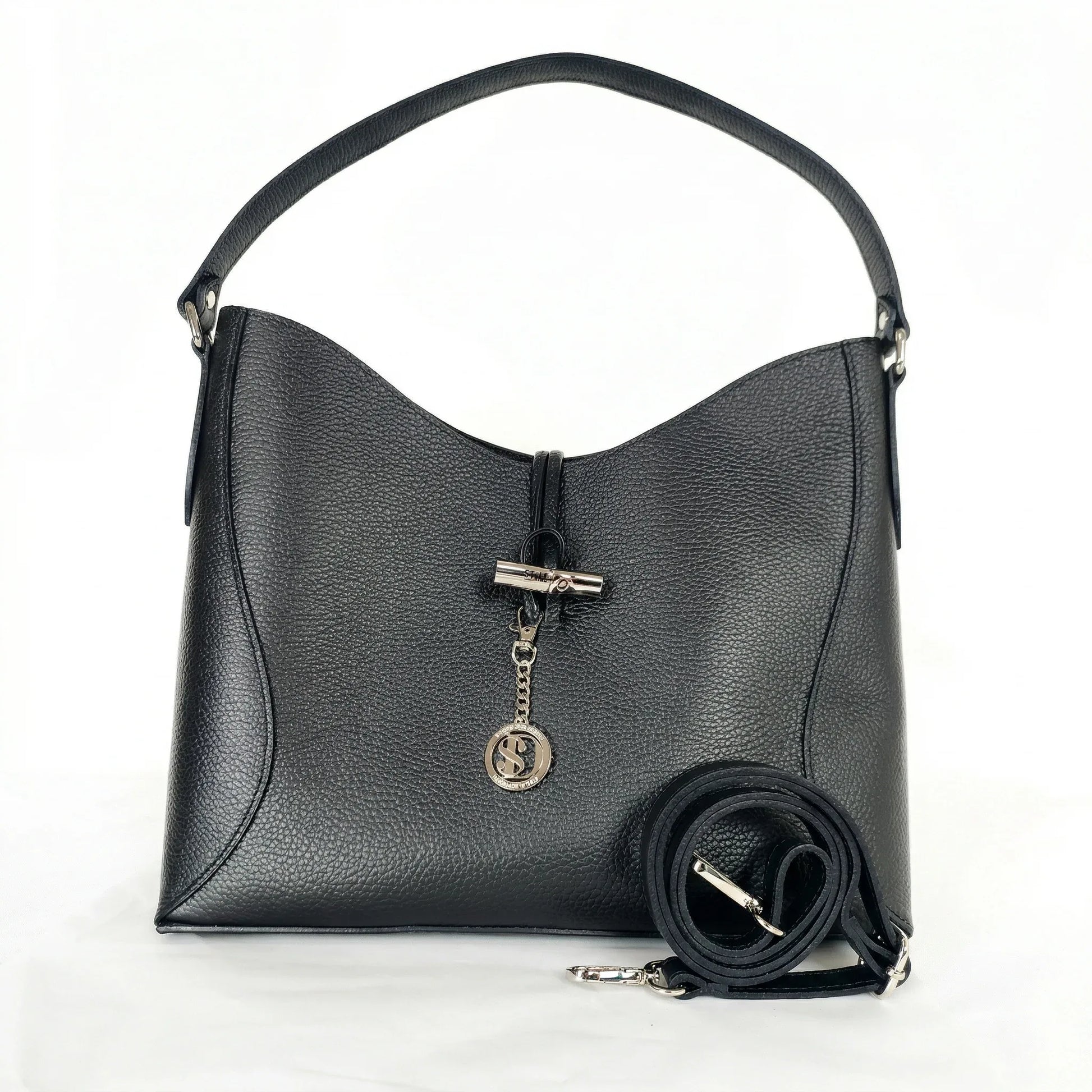 Lorenza borsa a tracolla vera pelle grande capiente donna – borsa indossata