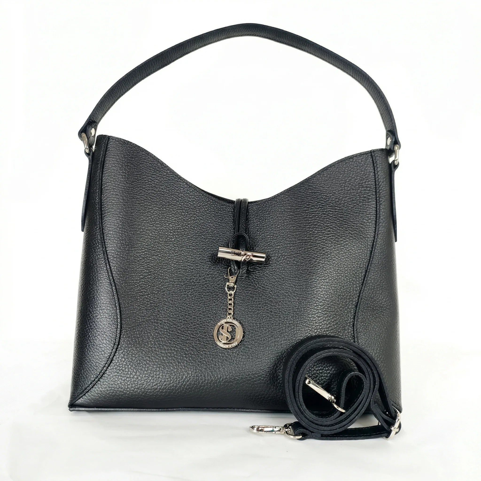 Lorenza borsa a tracolla vera pelle grande capiente donna – borsa indossata