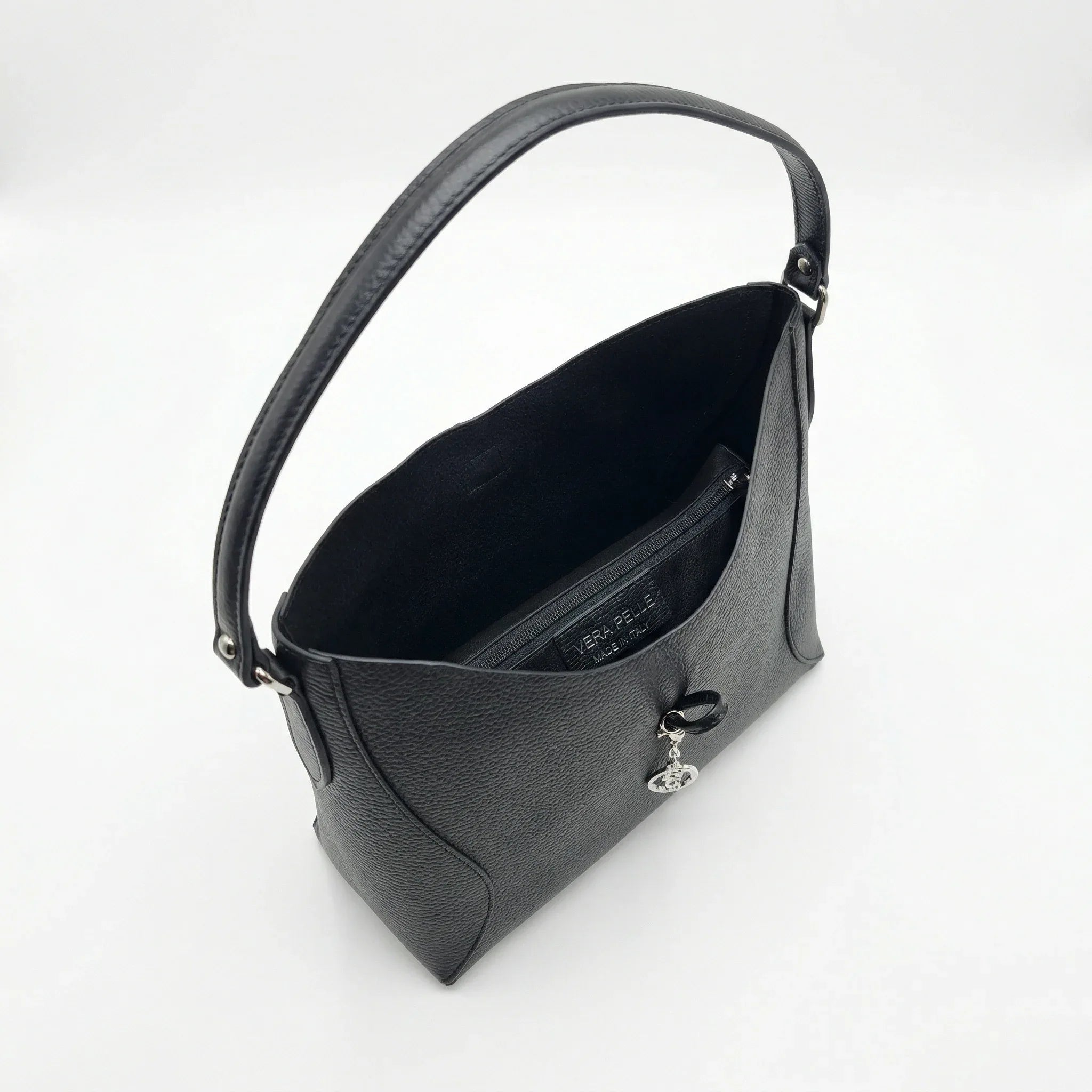 Lorenza borsa a tracolla vera pelle grande capiente – interno e tasche