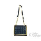 Borsa a Tracolla Nera Trapuntata in Ecopelle con Catena Dorata - Stile Donna Bags