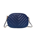 Borsa a Tracolla Ovale Trapuntata | Vista frontale | ecopelle | Blu