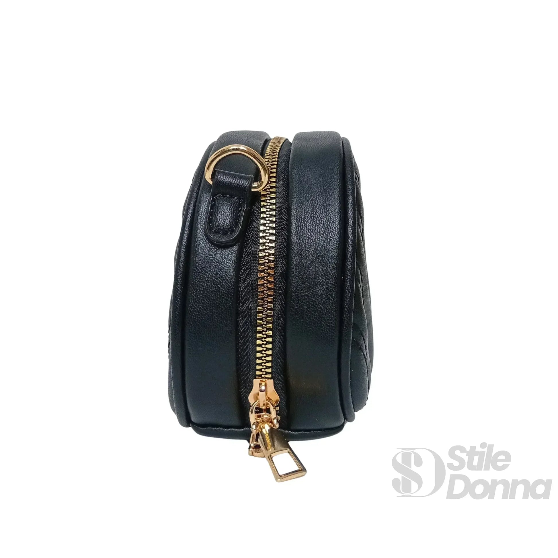 Borsa a Tracolla Ovale Trapuntata | Vista aggiuntiva 11 | ecopelle | Nero