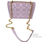 Borsa a Tracolla Viola con Catena Dorata in Ecopelle - Stile Donna Bags
