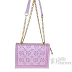 Borsa a Tracolla Viola con Catena Dorata in Ecopelle - Stile Donna Bags