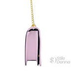 Borsa a Tracolla Viola con Catena Dorata in Ecopelle - Stile Donna Bags