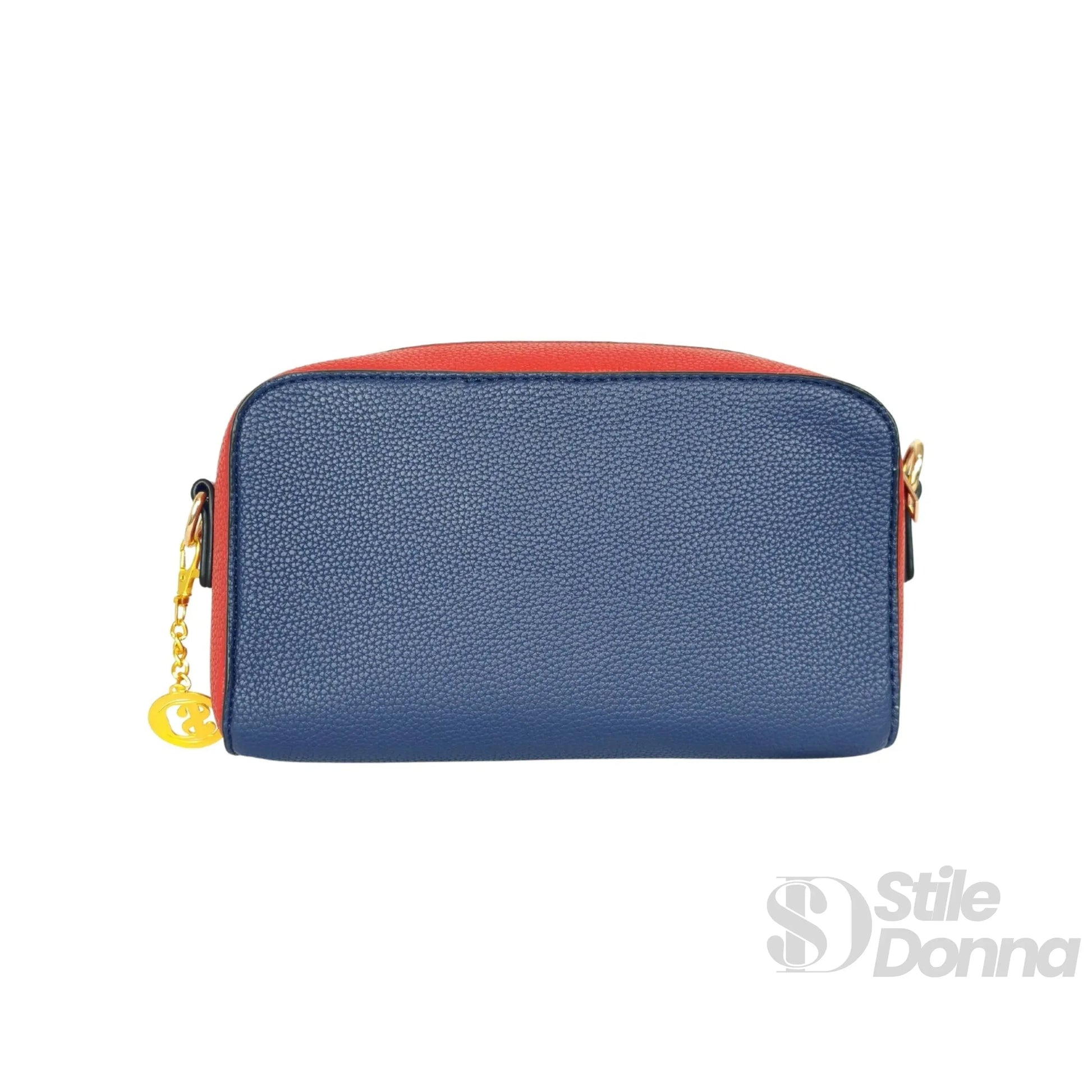 Stile Donna borsa a tracolla ecopelle tricolore – dettaglio chiusura