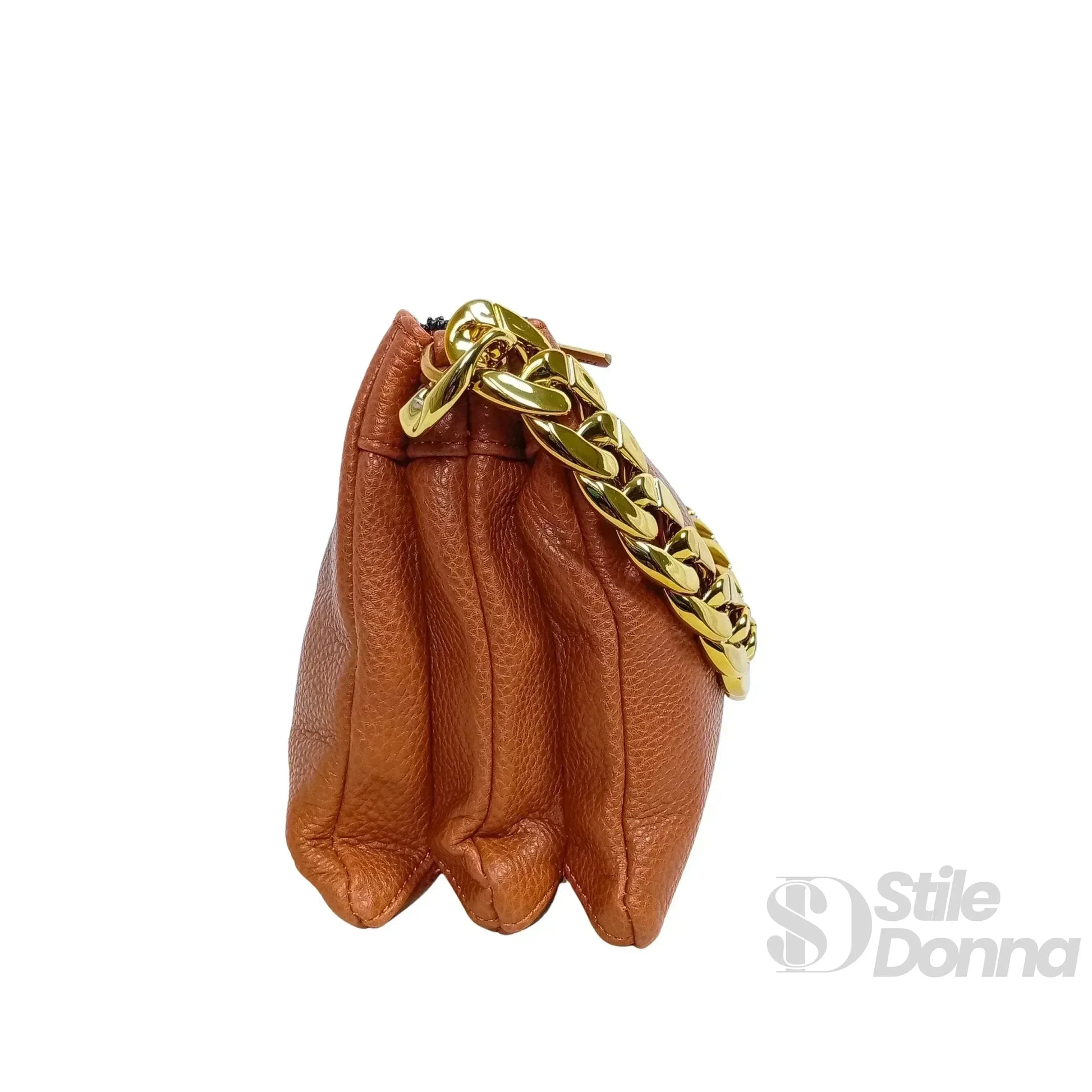 Stile Donna borsa a tracolla ecopelle catena dorata donna – borsa indossata