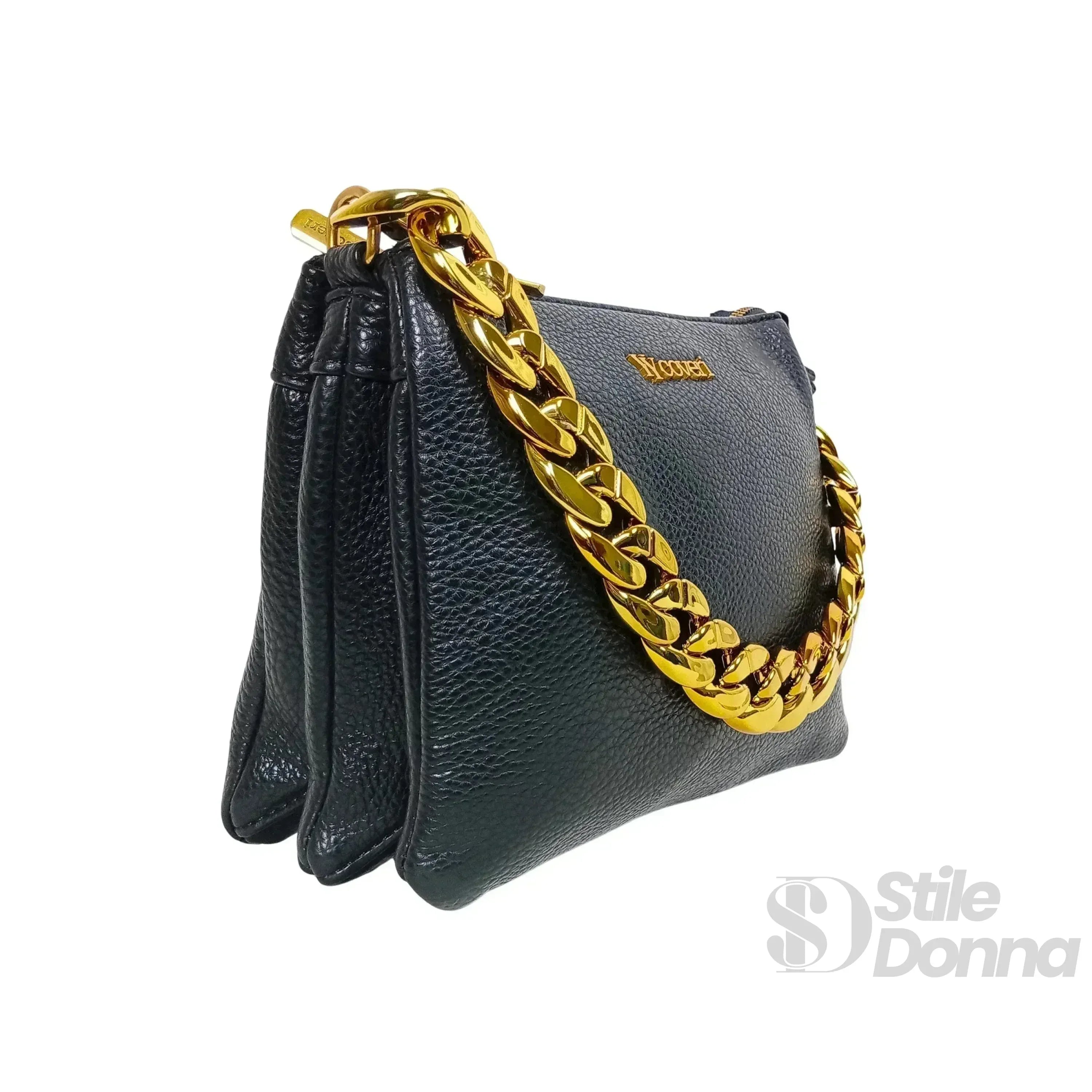 Stile Donna borsa a tracolla ecopelle catena dorata – dettaglio catena