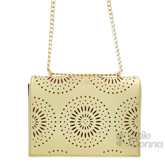 Stile Donna borsa a tracolla ecopelle con catena – dettaglio esterno