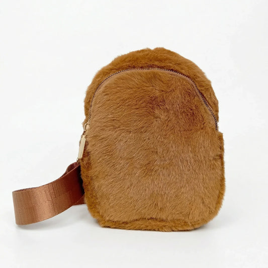 Stile Donna borsa a tracolla pelliccia sintetica morbida giorno e sera donna – vista frontale