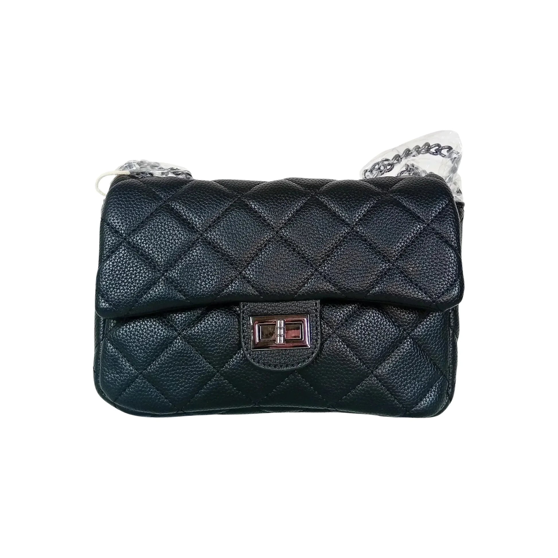 Stile Donna borsa a tracolla ecopelle argento finiture argento – dettaglio esterno