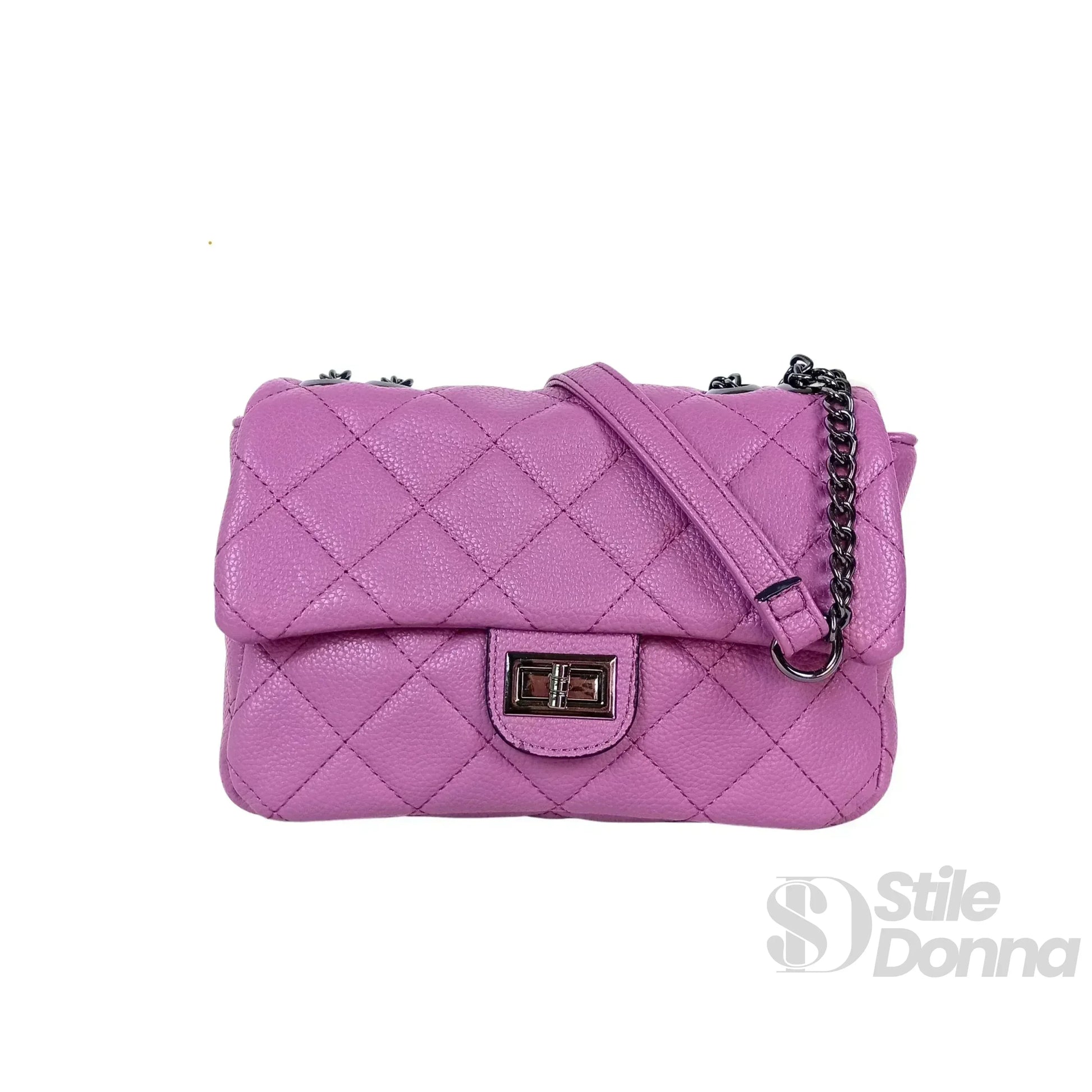 Stile Donna borsa a tracolla ecopelle argento finiture argento – vista posteriore