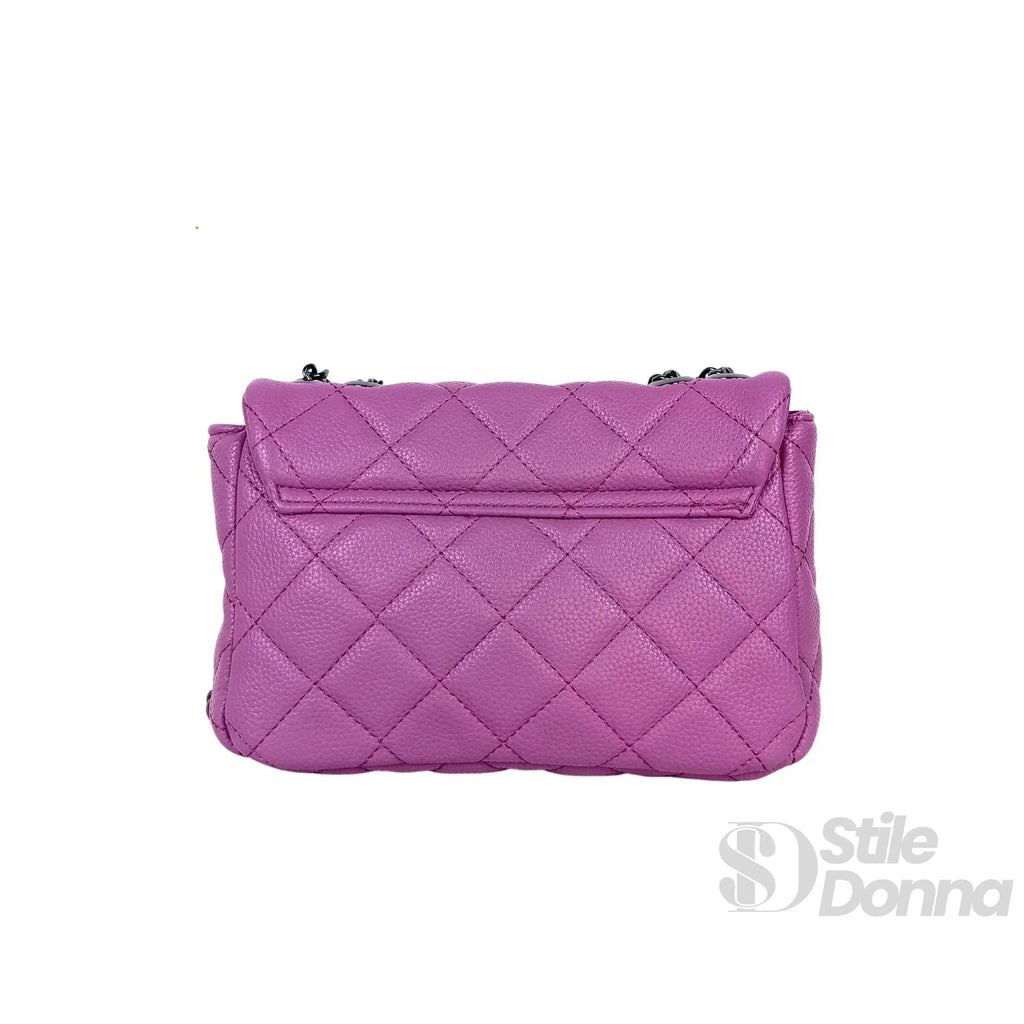 Stile Donna borsa a tracolla ecopelle argento con interno microfibra – interno e tasche